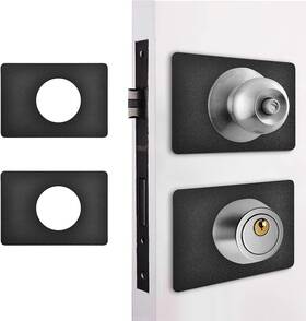 -uk 313019028065 Door Knob/deadbolt Reinforcement Plate Matte Black Handle Fixing Cover Fil