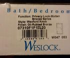 07310f1f1sl20 Weslock Wexford Knob Bronze New