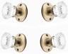 1919a-xx8 Two Crystal Glass French Door Knob Sets Spindle Antique Brass