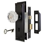 205202441 Defiant Antique Bronze Victorian Glass Interior Door Knob Mortise Lock