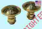 23037 The Renovators Supply Pair Vintage Winged Solid Brass Door Knob 2 Shanks 096962392857