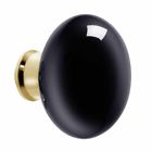 23297 The Renovators Supply Pair Black Porcelain Door Knob 096962393557