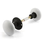 248811 Signature Hardware Pair Of White Porcelain Doorknobs For Rim Locks