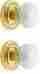 33012 Emtex Emtek Classic Rosette Set With Milk Glass Passage Door Knobs Polished Brass