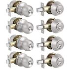 4 Pack All Keyed Same Entry Door Knobs With Single Cylinder Deadbolt