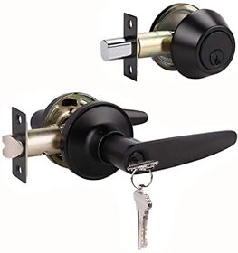 4 Pack Keyed Entry Door Lever And Single Cylinder Deadbolt Combination Set