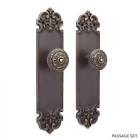 410298 Signature Hardware Aurore Decorative Plate Floral Round Knob Passage Set