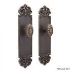 410305 Signature Hardware Aurore Decorative Plate Victor Oval Knob Passage Set