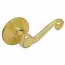 7496943 44567 Ultra Hardware Polished Brass 2pk Dummy Door Knob Scroll Lever For Wood Metal Doors 749694445673