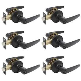 6 Pack-entry Door Levers In Matte Black Keyed Alike Combo Pack Handles
