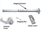 640265324734 Dynasty Hardware Push Bar Panic Exit Device Aluminum With Exterior Lever