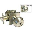 694774029154 Satin Door Knobs Nickel Brushed Square Plate Locks