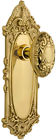 702830 Nostalgic Warehouse Victorian Plate With Knob Double Dummy Unlacquered Brass