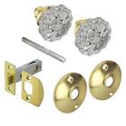 70402 Defiant Satin Brass Victorian Glass Knob Passage Set Lot Of
