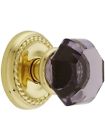 707949 Nostalgic Warehouse Classic Rope Rosette Set With Amethyst Crystal Door