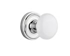 708495 Nostalgic Warehouse Classic Rosette White Porcelain Door Knob Passage