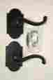 2467 7103 Emtek Teton Sandcast Flat Black Lever Door Handle Passage Privacy Pair