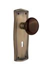 640692 710522 Nostalgic Warehouse Prairie Plate With Keyhole Brown Porcelain 640697105222