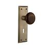 640693 718574 Nostalgic Warehouse Brown Porcelain Privacy Door Knob Keyhole 640697185743