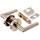91550-003  7547351 Kwikset Milan Round Lever In Satin Nickel By