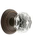 8051ckus10b Emtek Classic Rope Rosette Set With Diamond Crystal Knobs Double