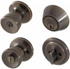 8100105 Honeywell Tulip Knob Combo Door Lock Antique Brass 814113017516
