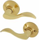 8106003 Honeywell Wave Passage Door Lever Polished Brass 814113018155