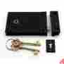 910785 Signature Hardware Damask Iron Rim Lock Set Left Hand Black Powder Coat