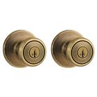 92430-023 Kwikset Tylo Entry Knobs Antique Brass 042049948745