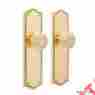 928876 Signature Hardware Rolande Elongated Rope Plate Clover Round Knob Set Dummy Privacy Passage