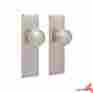 928903 Signature Hardware Bachelet Egg And Door Plate With Beveled Round Knob Set Dummy In Brushed Ni