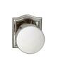 935ar-238t.pr14 Omnia Arched Rose Privacy Knob Backset Strike Bright