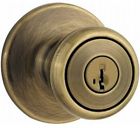 94002-558 Kwikset Tylo Entry Knob Featuring Smartkey In Antique Brass