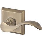 9br3500-056 Baldwin Curved Single Dummy Door Lever With Traditional Square Rose