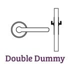 9br3510-017 Baldwin Square Double Dummy Door Lever With Contemporary Round Rose
