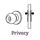 9br3530-357 Baldwin Ellipse Privacy Door Knob With Traditional Square Rose