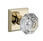 9br3532-165 Baldwin Crystal Privacy Door Knob With Traditional Square Rose