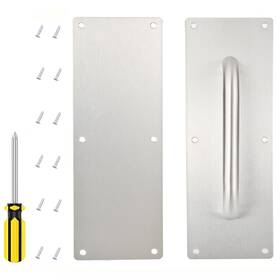 Ab-35501 Abgream 201 Stainless Steel Door Handle - 1 Set Pull And Push Plate With Scr