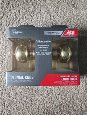 5238373 Ace 3923vb Colonial Polished Brass Exterior Keyed Locking Entry Door Knob Nib