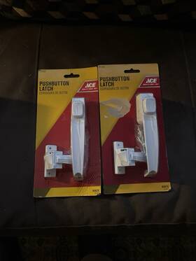 5414735 Ace Pushbutton Latch 1-3/4 Inch Hole Spacing Aluminum Non-locking