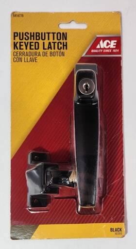 5414776 Ace Pushbutton Keyed Latch Handle Set Screen Storm Door Black New