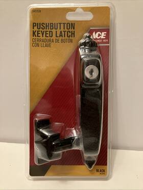 5437538 Ace Pushbutton Keyed Latch Handle Set Screen/storm Door Black Brand New