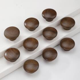 Aenzooy B0d7ztdzyv 10 Pack 1.52 Inch 38.6 Mm Mushroom Shape Walnut Wood Single Hole Drawer