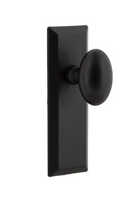 Ageless Iron 640697573090 Keep Plate With Aeg Door Knob In Black