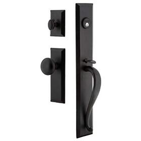 657753 Ageless Iron One-piece Handleset With A Grip Plate And Keep Knob