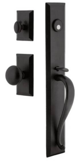 657772 Ageless Iron Keep Rustic Cast Full Plate Dummy Door Handle Set Black