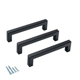 Aibeli 774980050811 Matte Black Cabinet Pulls 5 Inch Square Drawer Handles Stainless Steel Cupboa