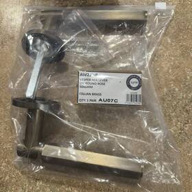 Alexander & Wilks 056477612739 And Aw224lb Vesper Hex Lever On Round Rose Italian Brass New E34
