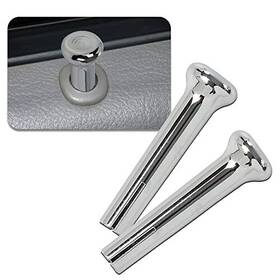02ete0001asl-fba Allgoood Car Door Lock Knobs Compatible With Gm 1971-1988 Cars Chrome Ribbed Auto