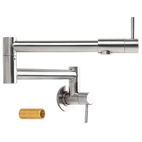 All-ft2 Allkorma Pot Filler Faucet Brushed Nickel 2 Handles With Double Joint Swing Arms Wal